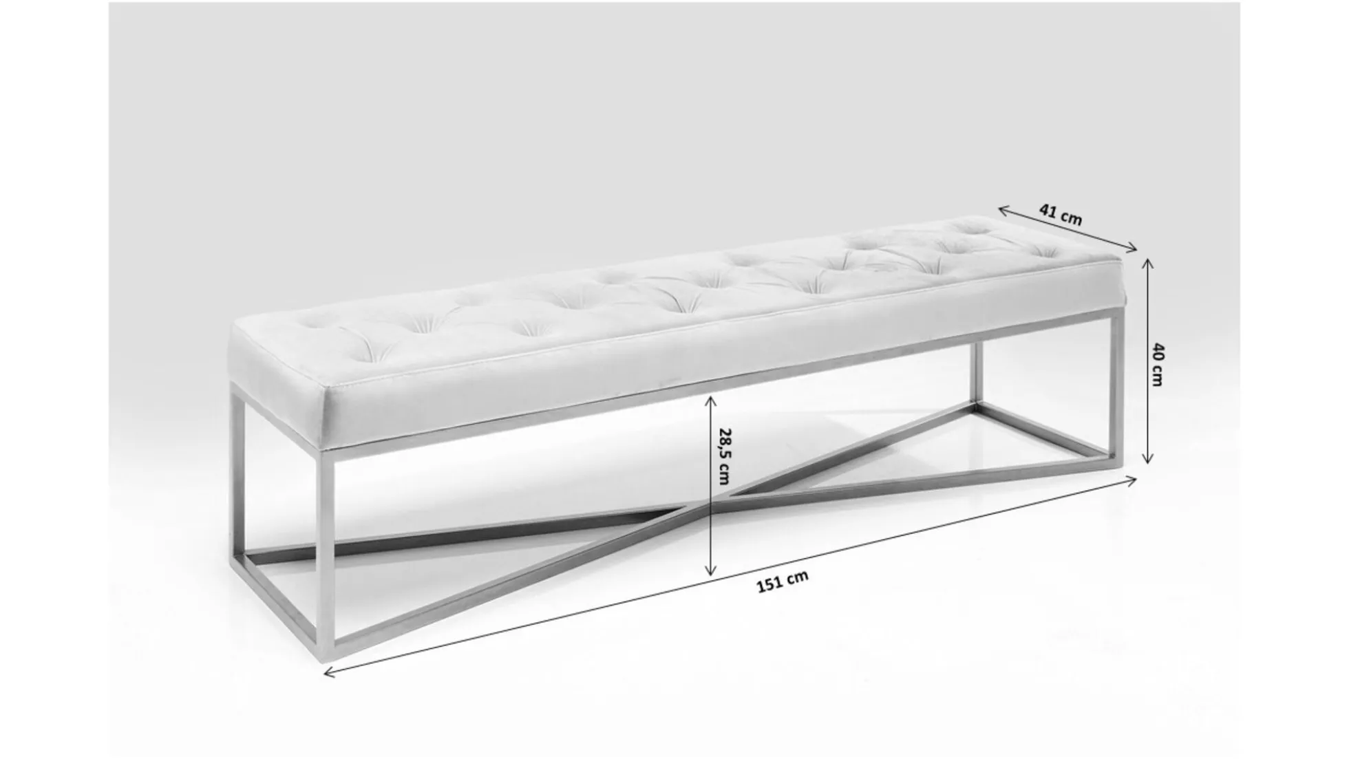 Ławka Crossover 150x40 cm szara