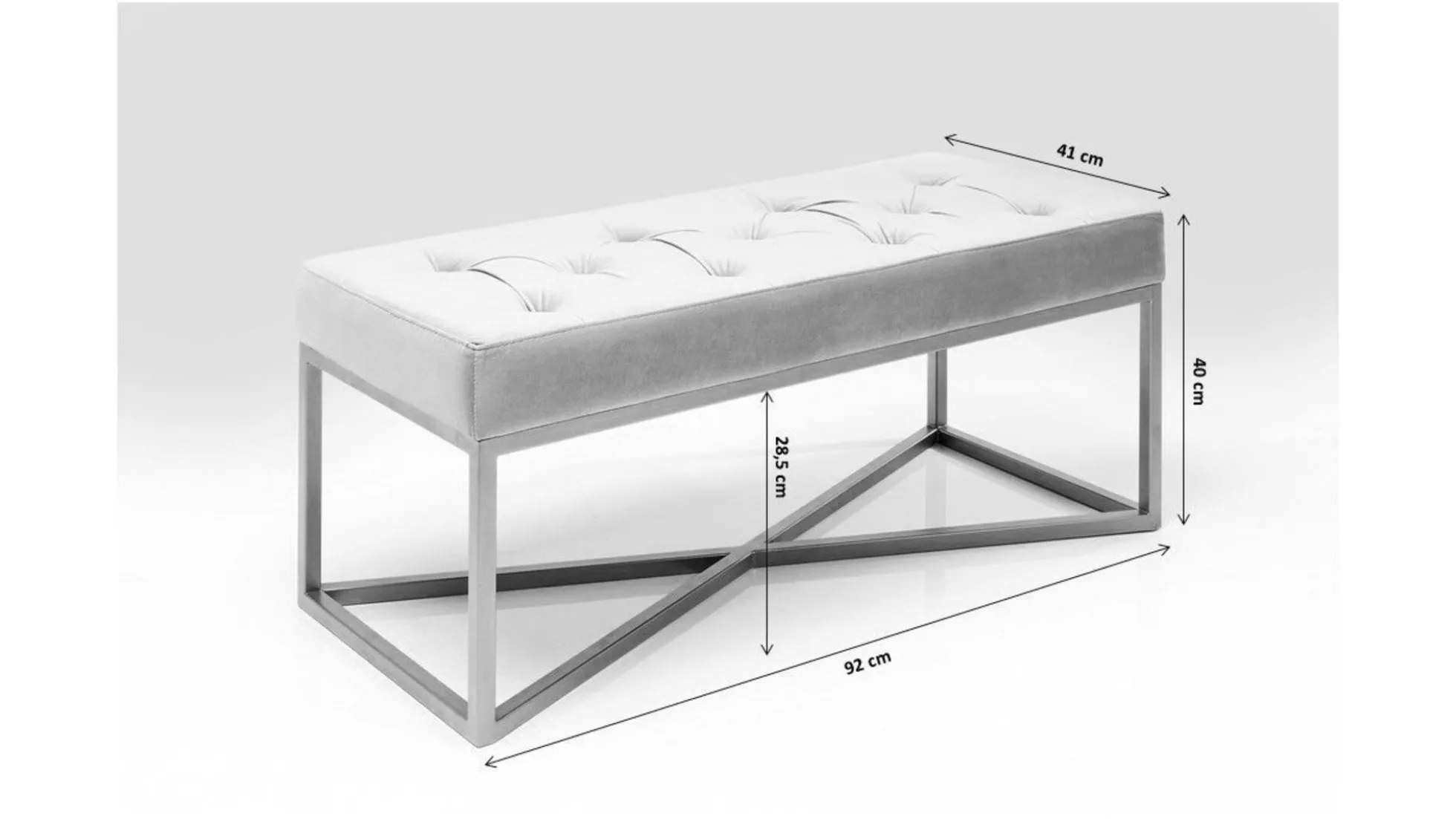 Ławka Crossover 90x40 cm szara