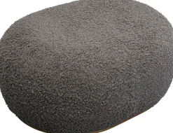 Ławka do przedpokoju tkanina boucle szara 81x65 cm