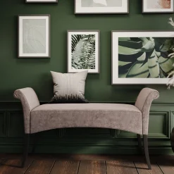 Ławka Motley Velvet 110x61 cm srebrnoszara
