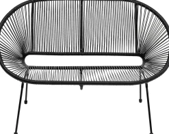 Ławka ogrodowa czarna żyłkowa 121 cm