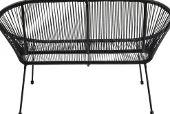 Ławka ogrodowa czarna żyłkowa 121 cm