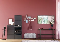 Ławka ze schowkiem Buttons Storage 80x43 cm czarno-biała