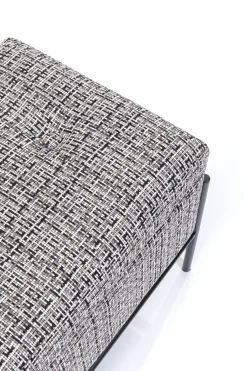 Ławka ze schowkiem Buttons Storage 80x43 cm czarno-biała