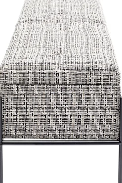 Ławka ze schowkiem Buttons Storage 120x43 cm czarno-biała