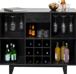 Barek z blatem czarno-złoty front stal nierdzewna 120x105 cm