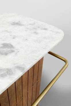 Barek z blatem drewno mango i marmur 120x110 cm