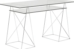 Biurko Polar 135x65 cm transparentne blat 8 mm