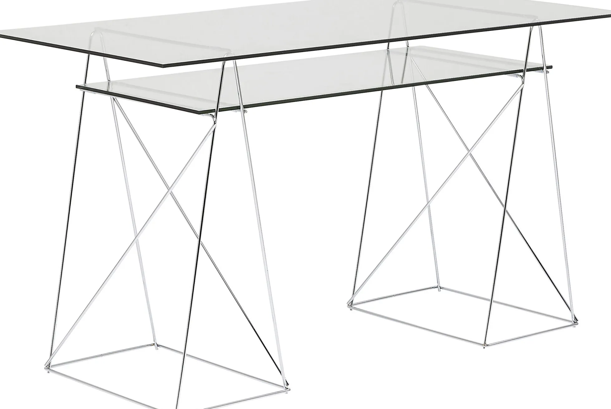 Biurko Polar 135x65 cm transparentne blat 8 mm
