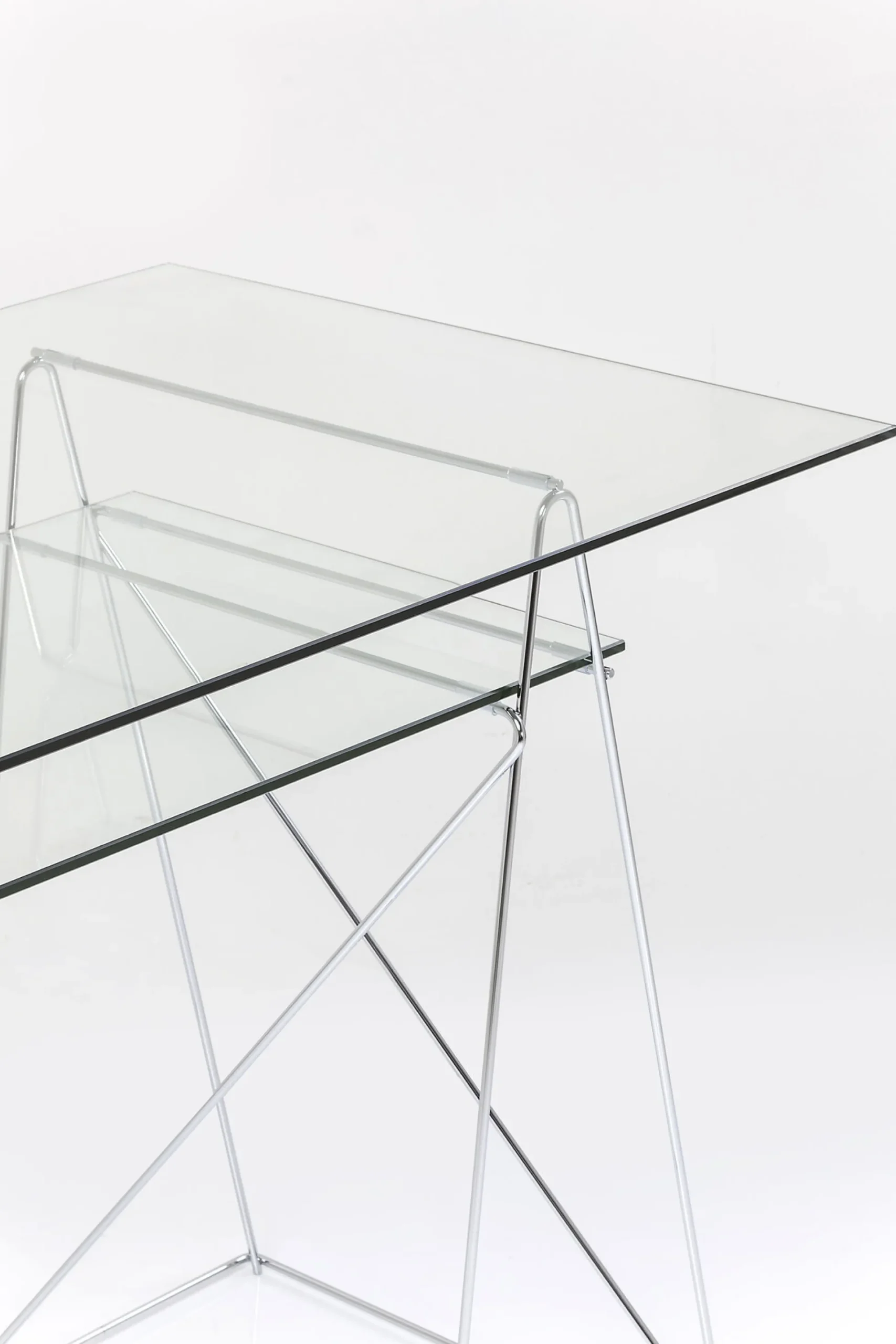 Biurko Polar 135x65 cm transparentne blat 8 mm