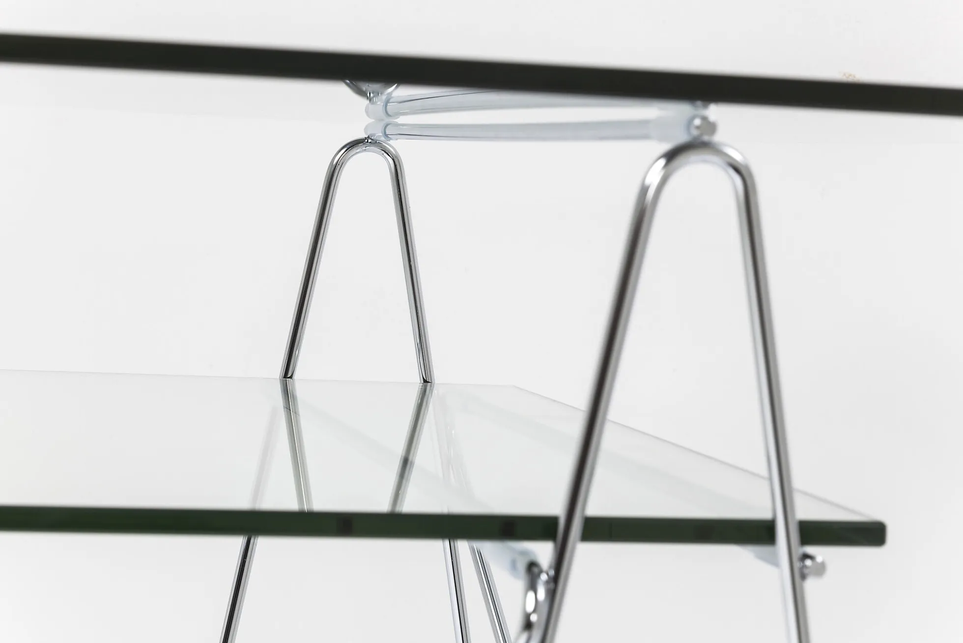 Biurko Polar 135x65 cm transparentne blat 8 mm