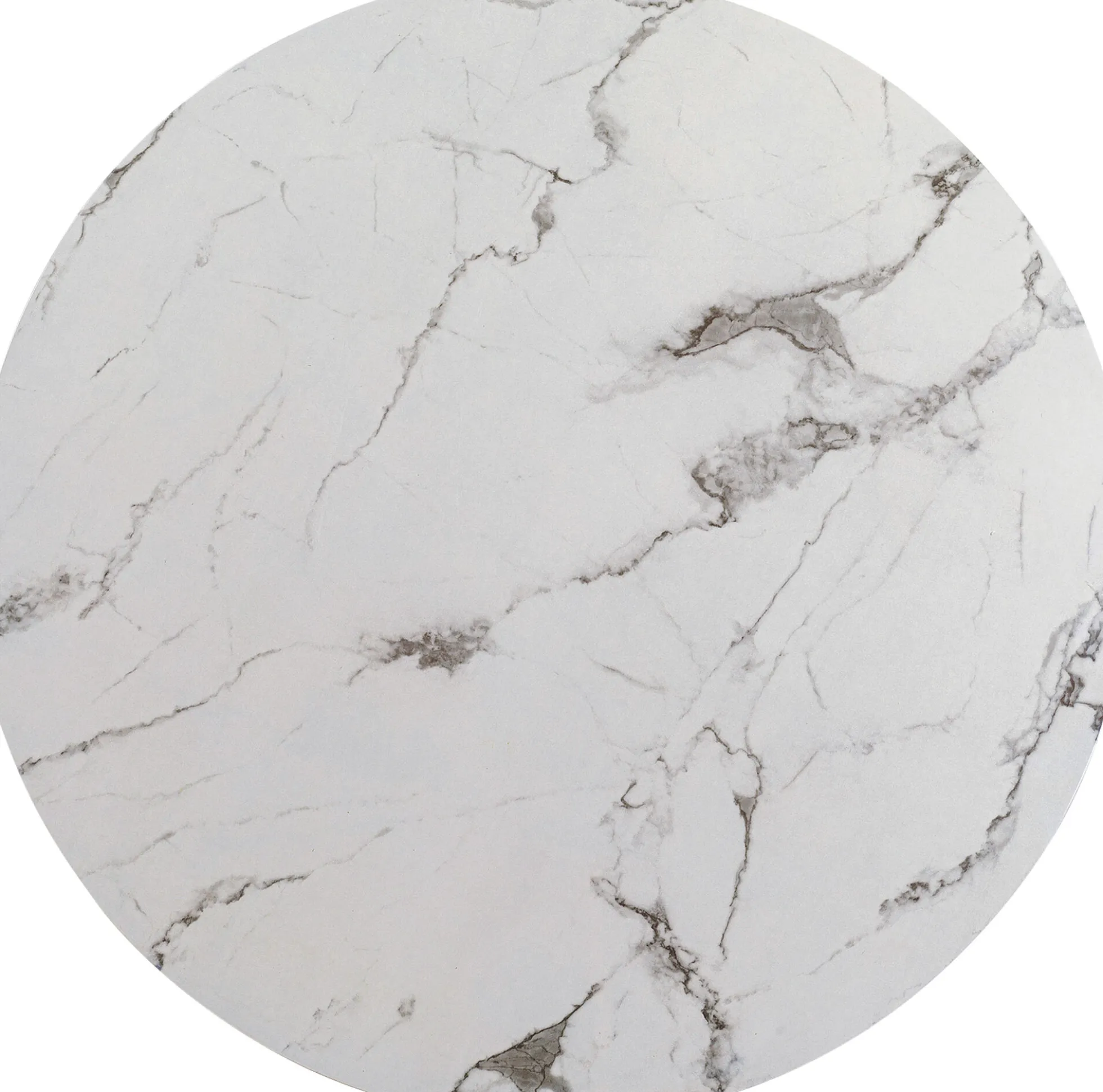 Blat okrągły MDF laminowany wzór biały marmur Ø80 cm