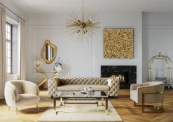 Dekoracja ścienna Gold Flower 120x120 cm złota