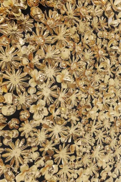 Dekoracja ścienna Gold Flower 120x120 cm złota