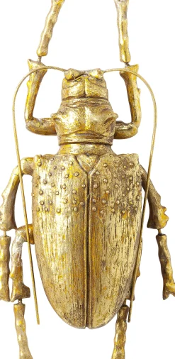 Dekoracja ścienna Longicorn Beetle 15x27 cm złota