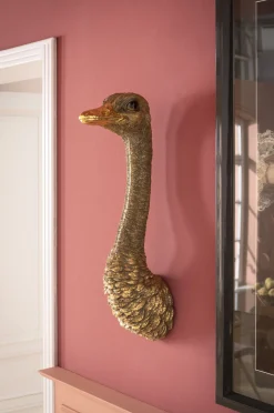 Dekoracja ścienna Ostrich 19x72 cm złota