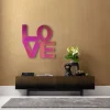 Dekoracja ścienna szkło lustrzane napis LOVE 90x90 cm