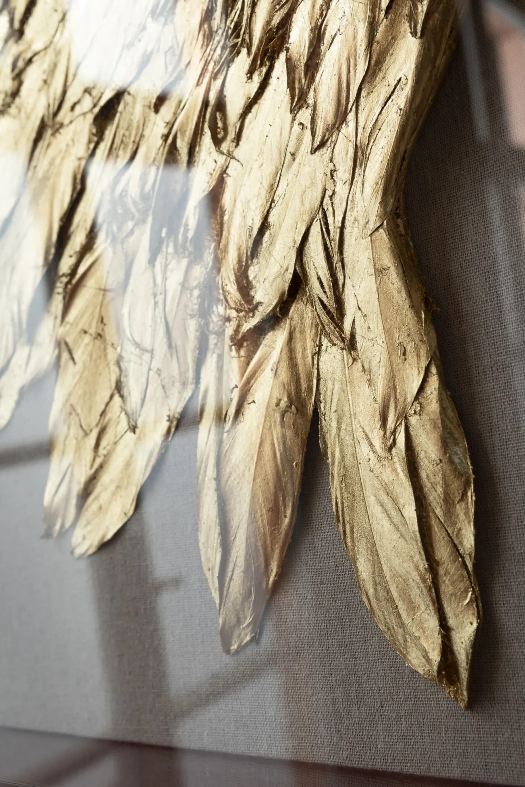Dekoracja ścienna Wings 120x120 cm złota