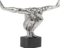 Dekoracja stojąca Athlete XL 100x64 cm srebrna
