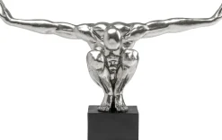 Dekoracja stojąca Athlete XL 100x64 cm srebrna