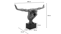 Dekoracja stojąca Athlete XL 100x64 cm srebrna