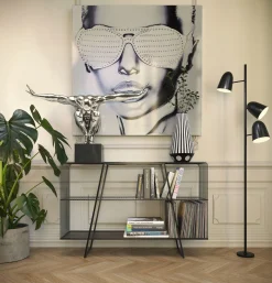 Dekoracja stojąca Athlete XL 100x64 cm srebrna