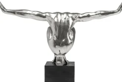 Dekoracja stojąca Athlete XL 100x64 cm srebrna