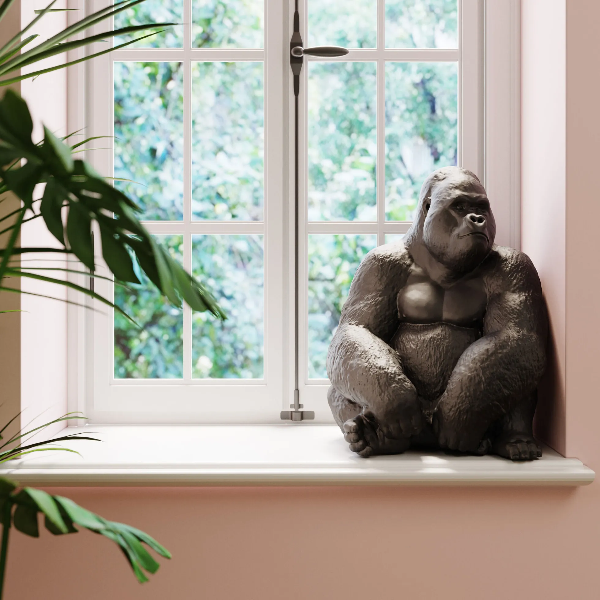 Dekoracja stojąca Gorilla 60x76 cm ciemnoszara