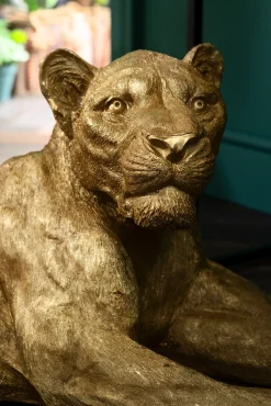 Dekoracja stojąca Lion 113x40 cm złota