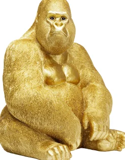 Dekoracja stojąca Monkey Gorilla Side XL 60x76 cm złota