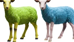 Dekoracja stojąca Sheep 49x60 cm zielona