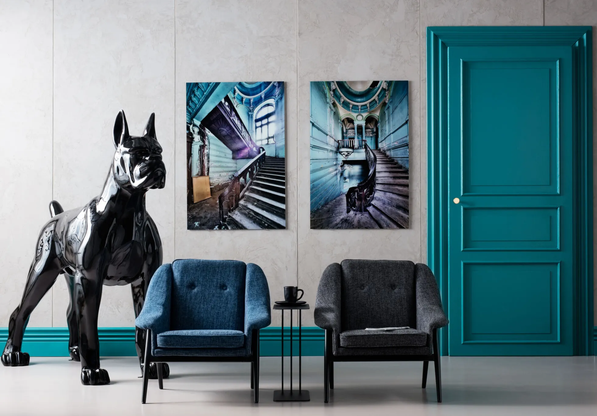 Dekoracja stojąca Toto Red 190x180 cm czarna