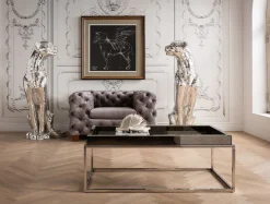 Dekoracja stojąca Welcome Panther 57x150 cm srebrna lewa