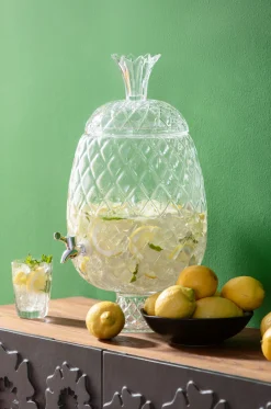 Dyspenser do napojów szklany transparentny ananas Ø26x50 cm
