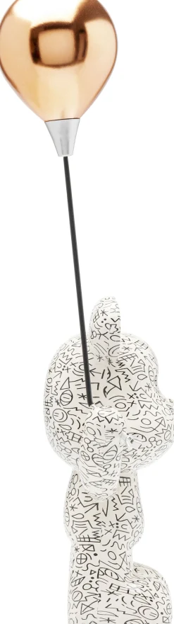Figurka dekoracyjna biało-czarna miś z balonem 60 cm
