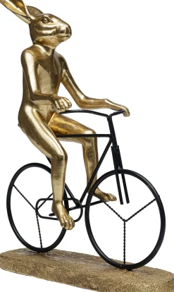 Figurka dekoracyjna Cyclist Rabbit 29x39 cm czarno-złota