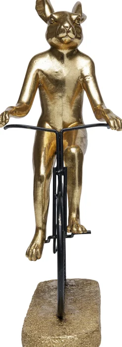 Figurka dekoracyjna Cyclist Rabbit 29x39 cm czarno-złota