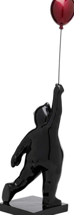 Figurka dekoracyjna czarna miś z balonem 17x74 cm