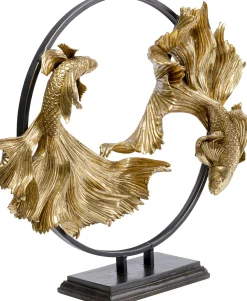 Figurka dekoracyjna Dancing Betta Fishes 58x65 cm złota