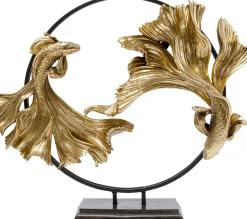 Figurka dekoracyjna Dancing Betta Fishes 58x65 cm złota