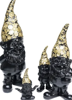 Figurka dekoracyjna Gnome Standing 10x30 cm czarno-złota