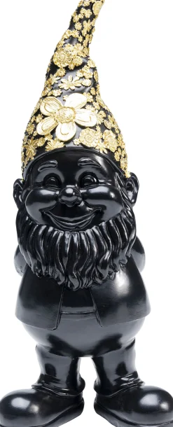 Figurka dekoracyjna Gnome Standing 10x30 cm czarno-złota
