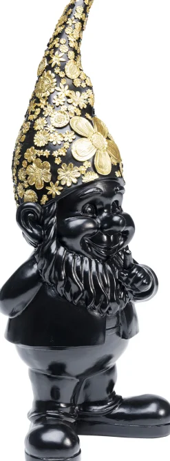 Figurka dekoracyjna Gnome Standing 15x46 cm czarno-złota