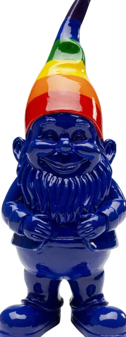 Figurka dekoracyjna krasnal niebieski czapka kolorowa 21 cm