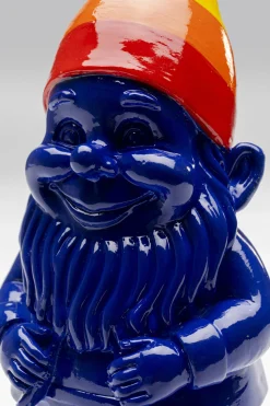 Figurka dekoracyjna krasnal niebieski czapka kolorowa 21 cm