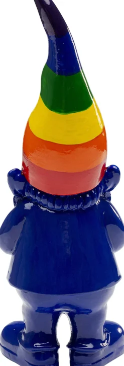 Figurka dekoracyjna krasnal niebieski czapka kolorowa 21 cm