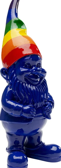 Figurka dekoracyjna krasnal niebieski czapka kolorowa 21 cm