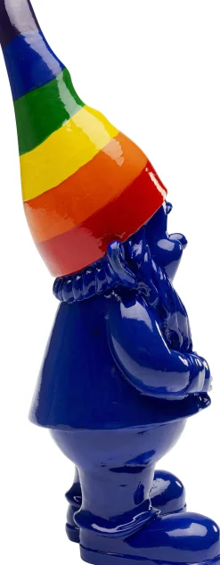 Figurka dekoracyjna krasnal niebieski czapka kolorowa 21 cm