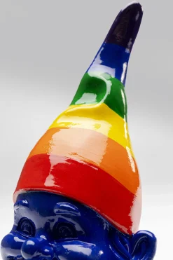 Figurka dekoracyjna krasnal niebieski czapka kolorowa 21 cm