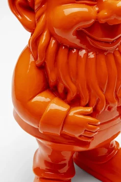 Figurka dekoracyjna krasnal pomarańczowy czapka kolorowa 46 cm